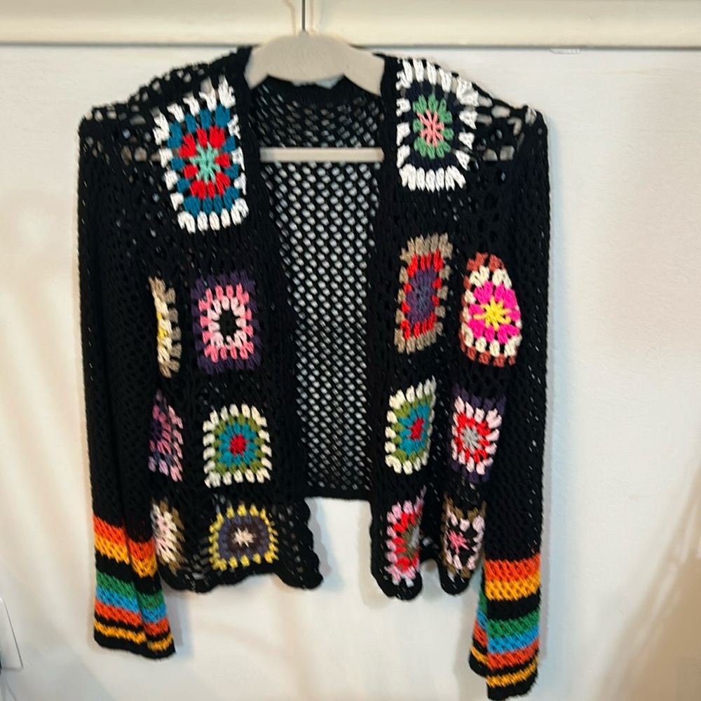 Crochet open sweater